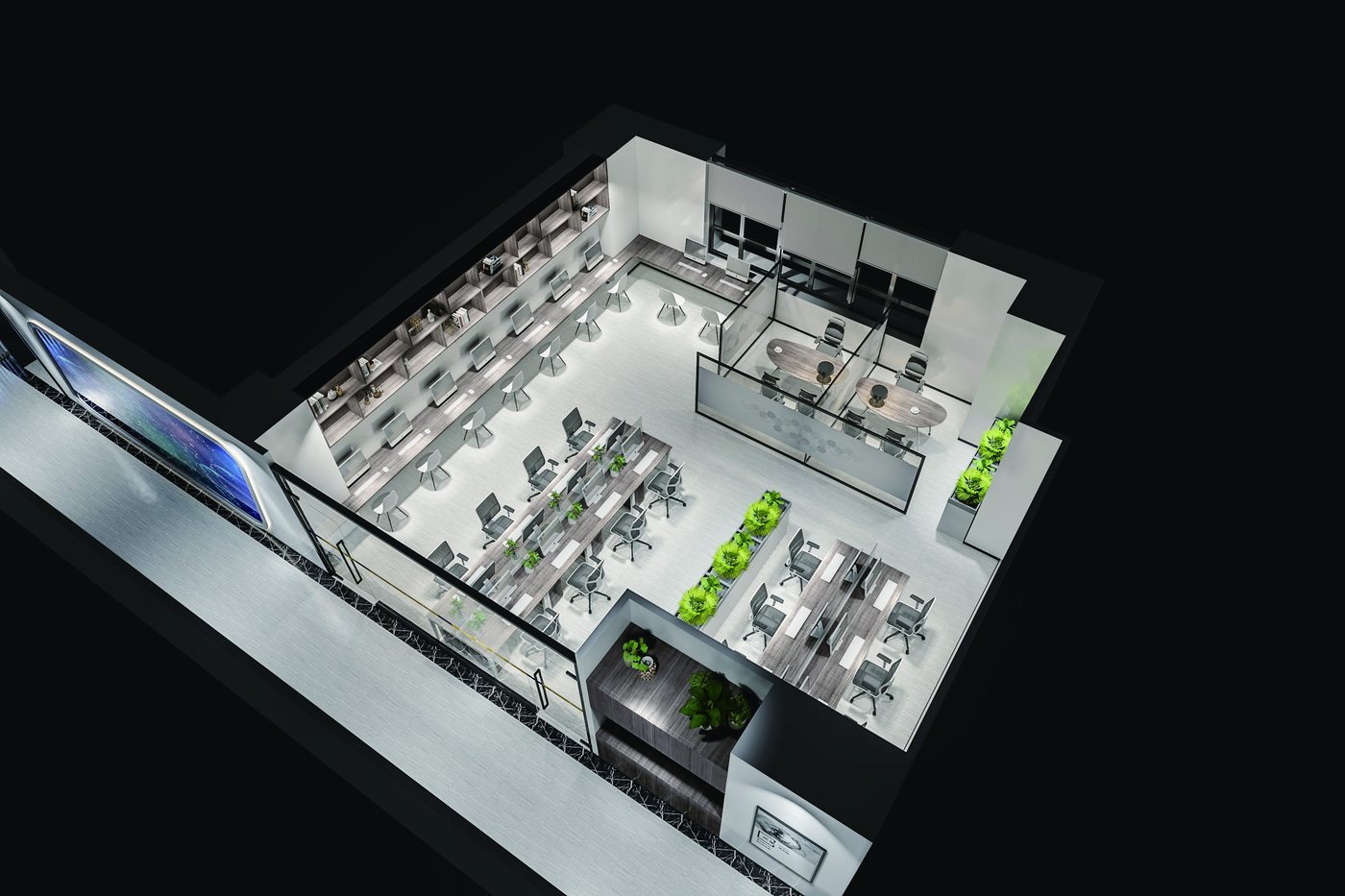 Three-dimensional laboratory layout model